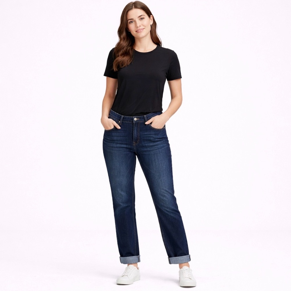 Silver Jeans Co Womens Boyfriend Dark Wash Relaxed Straight 34x29 - Picture 2 of 9